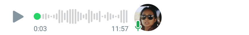 用 WhatsApp 语音消息功能发送的一段语音
